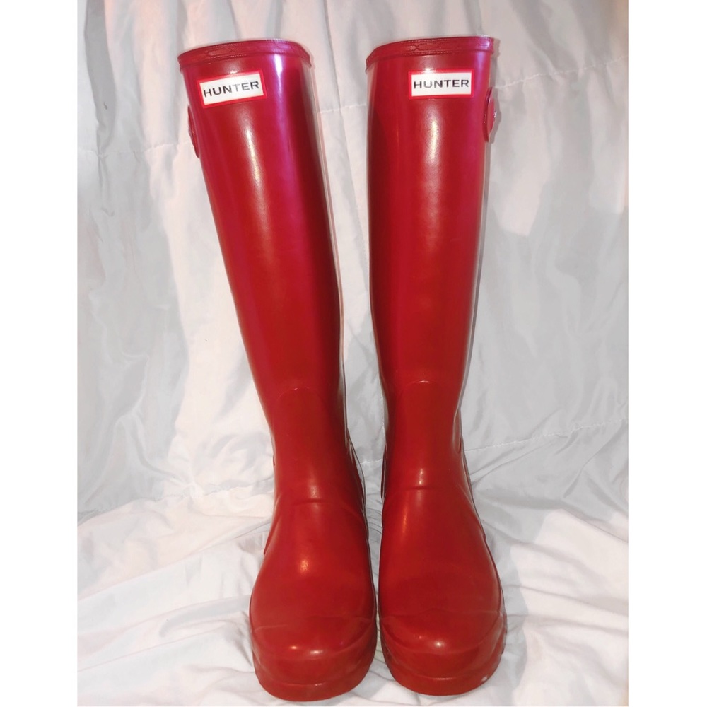 Hunter Original Tall Gloss Rain Boots Military Red